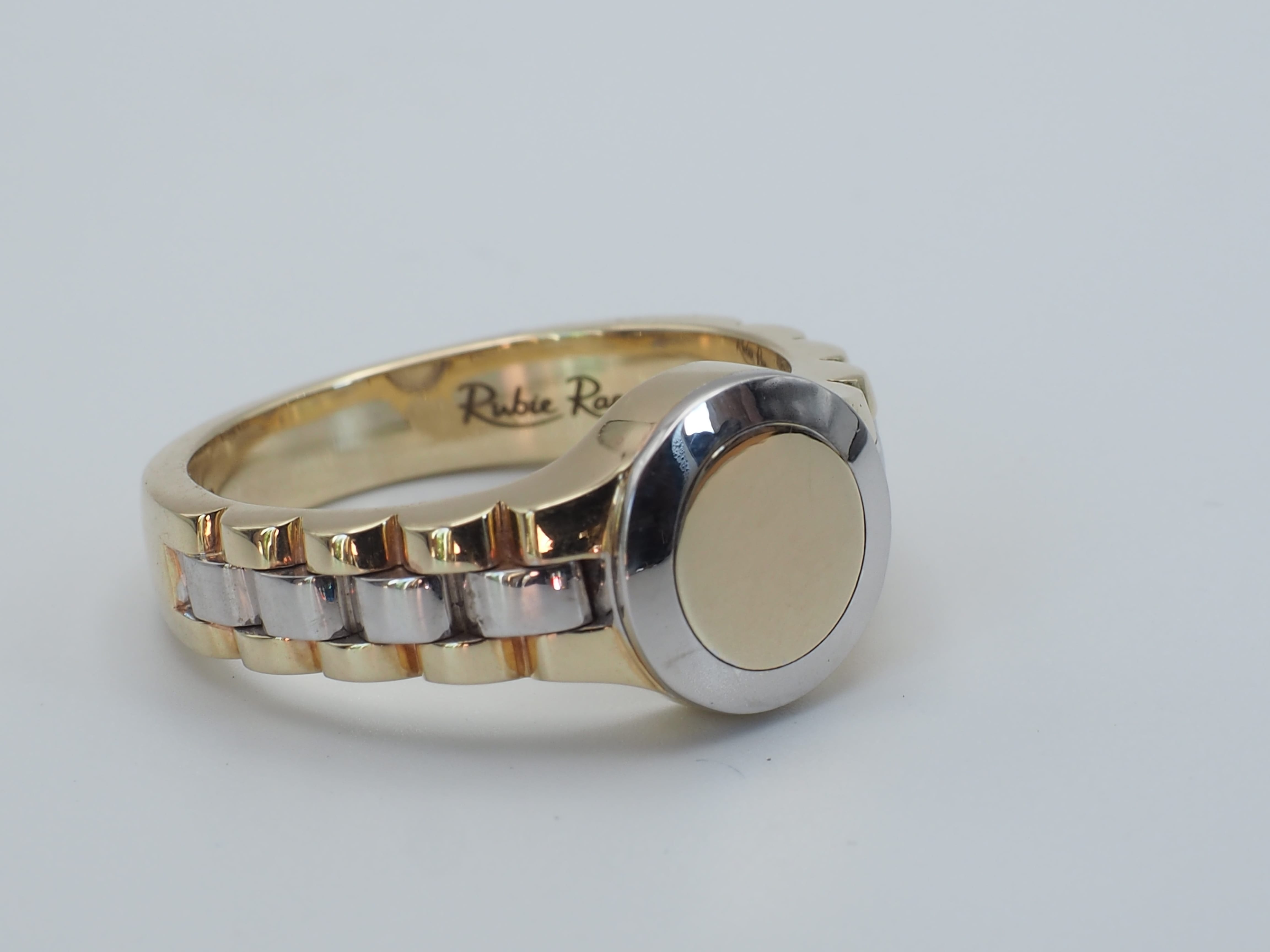 Two tone Rolex inspired signet ring harrogate jewellers